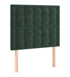 Cadre de lit avec tête de lit Vert foncé 100x200 cm Velours
