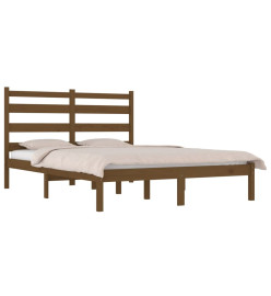 Cadre de lit Marron miel Bois massif 120x190 cm Petit Double