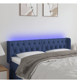 Tête de lit à LED Bleu 163x16x78/88 cm Tissu