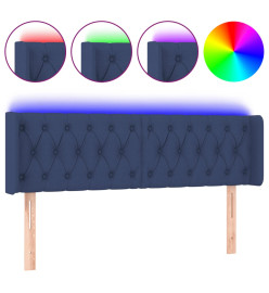 Tête de lit à LED Bleu 163x16x78/88 cm Tissu