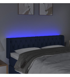 Tête de lit à LED Bleu 163x16x78/88 cm Tissu