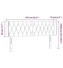 Tête de lit à LED Bleu 163x16x78/88 cm Tissu