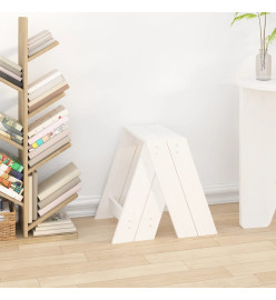 Tabourets lot de 2 blanc 40x40x45 cm bois massif de pin