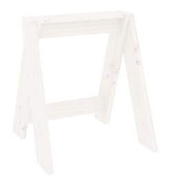 Tabourets lot de 2 blanc 40x40x45 cm bois massif de pin