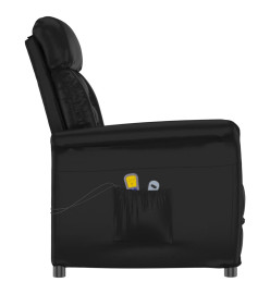 Fauteuil électrique de massage Noir Similicuir