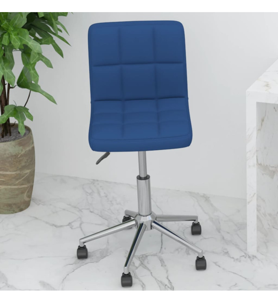 Chaise pivotante de bureau Bleu Tissu