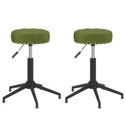 Chaises pivotantes à manger lot de 2 vert clair velours