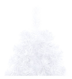 Demi-arbre de Noël artificiel pré-éclairé et boules blanc 180cm