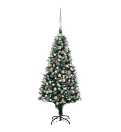 Arbre de Noël artificiel pré-éclairé/boules pommes de pin 180cm