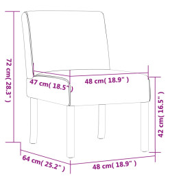 Fauteuil sans accoudoirs gris clair tissu