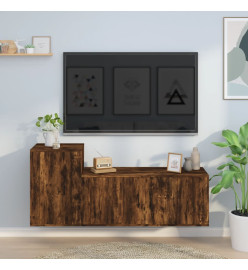 Ensemble de meubles TV 2 pcs Chêne fumé Bois d'ingénierie