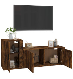 Ensemble de meubles TV 2 pcs Chêne fumé Bois d'ingénierie