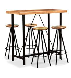 Ensemble de bar 5 pcs Bois d'acacia massif et de récupération