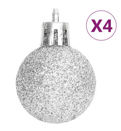 Ensemble de boules de Noël 70 pcs Argenté et blanc