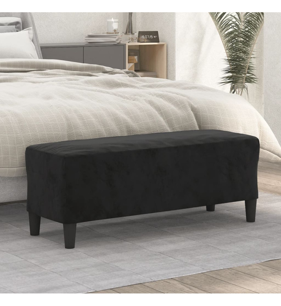 Banc Noir 100x35x41 cm Velours