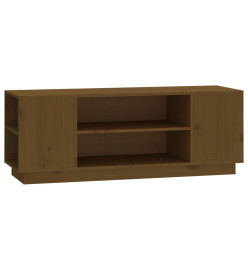 Meuble TV Marron miel 110x35x40,5 cm Bois de pin massif