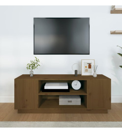 Meuble TV Marron miel 110x35x40,5 cm Bois de pin massif