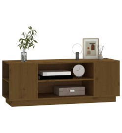 Meuble TV Marron miel 110x35x40,5 cm Bois de pin massif