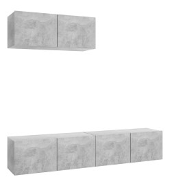 Meubles TV 3 pcs Gris béton Aggloméré