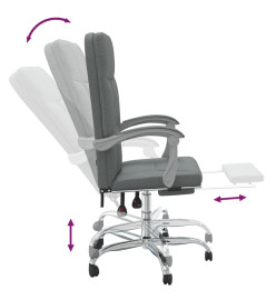 Fauteuil inclinable de bureau Gris foncé Tissu