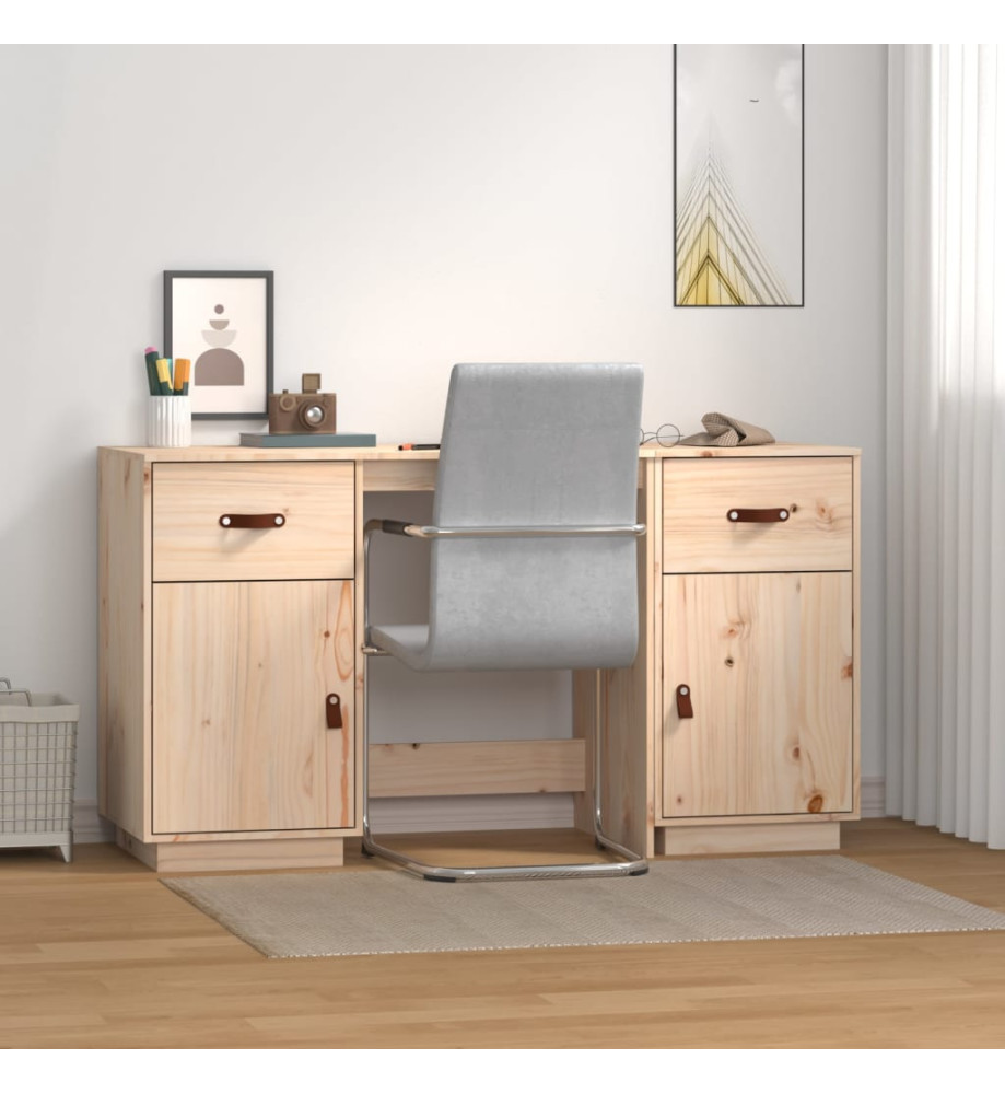 Bureau avec armoires 135x50x75 cm Bois massif de pin