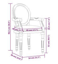 Chaise à manger gris foncé 54x56x96,5 cm tissu