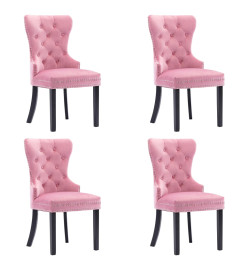 Chaises à manger lot de 4 rose velours