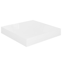 Étagère murale flottante 4 pcs Blanc brillant 23x23,5x3,8cm MDF