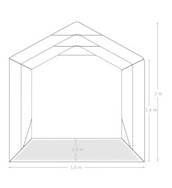 Tente de garage PVC 1,6x2,4 m Vert