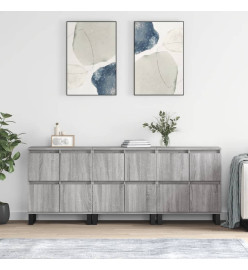 Buffets 3 pcs Sonoma gris Bois d'ingénierie