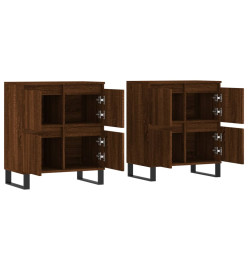 Buffets 2 pcs chêne marron bois d'ingénierie