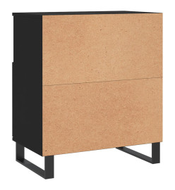 Buffets 2 pcs noir bois d'ingénierie