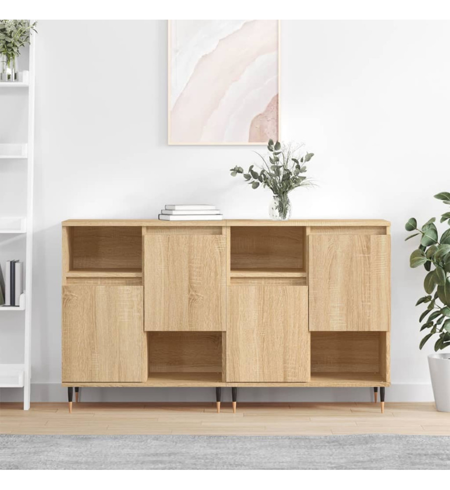Buffets 2 pcs chêne sonoma bois d'ingénierie Buffets 2 pcs chêne sonoma bois d'ingénierie