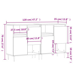 Buffets 2 pcs chêne sonoma bois d'ingénierie