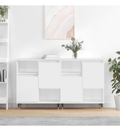 Buffets 2 pcs blanc bois d'ingénierie