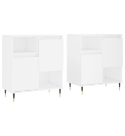 Buffets 2 pcs blanc bois d'ingénierie