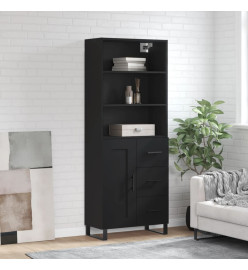 Buffet haut Noir 69,5x34x180 cm Bois d'ingénierie