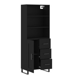Buffet haut Noir 69,5x34x180 cm Bois d'ingénierie