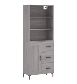 Buffet haut Sonoma gris 69,5x34x180 cm Bois d'ingénierie