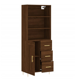 Buffet haut Chêne marron 69,5x34x180 cm Bois d'ingénierie
