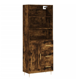 Buffet haut Chêne fumé 69,5x34x180 cm Bois d'ingénierie