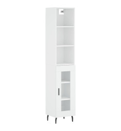 Buffet haut Blanc 34,5x34x180 cm Bois d'ingénierie