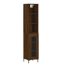 Buffet haut Chêne marron 34,5x34x180 cm Bois d'ingénierie