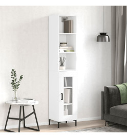 Buffet haut Blanc 34,5x34x180 cm Bois d'ingénierie