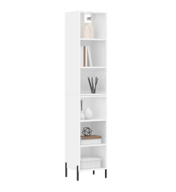 Buffet haut Blanc brillant 34,5x32,5x180 cm Bois d'ingénierie