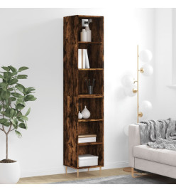 Buffet haut Chêne fumé 34,5x32,5x180 cm Bois d'ingénierie