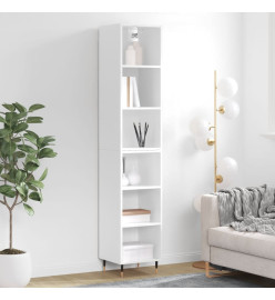 Buffet haut Blanc brillant 34,5x32,5x180 cm Bois d'ingénierie