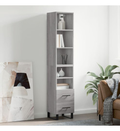 Buffet haut Sonoma gris 34,5x34x180 cm Bois d'ingénierie
