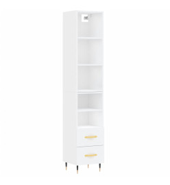 Buffet haut Blanc 34,5x34x180 cm Bois d'ingénierie