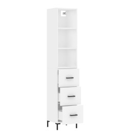 Buffet haut Blanc 34,5x34x180 cm Bois d'ingénierie